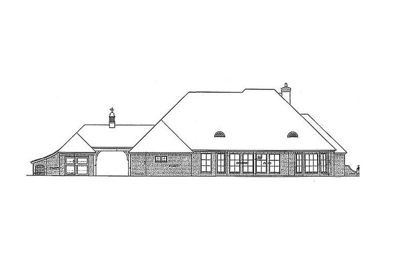 Dream House Plan - Exterior - Rear Elevation for European House Plan #310-331 - 4 bed, 3.5 bath