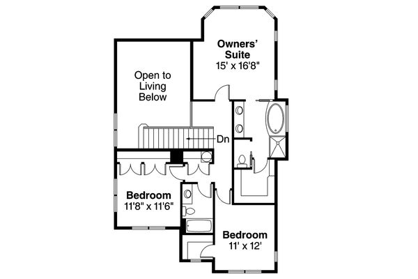 Craftsman Floor Plan - Upper Floor Plan #124-556