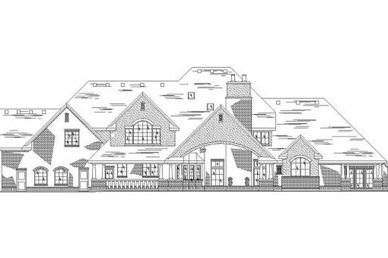 Architectural House Design - Exterior - Rear Elevation for European House Plan #5-453 - 7 bed, 4.5 bath