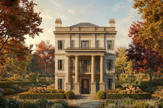 Exterior - Front Elevation 7 for Classical House Plan #119-343 - 4 bed, 3.5 bath