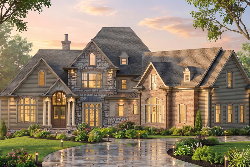 House Design - Exterior - Front Elevation 3 for Traditional House Plan #54-716 - 4 bed, 3 bath