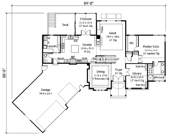 European Floor Plan - Main Floor Plan #51-116