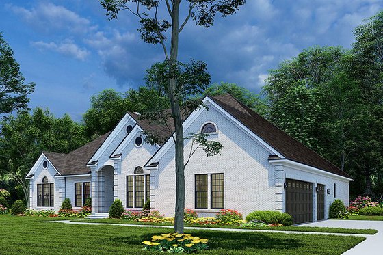 Exterior - Other Elevation for European House Plan #17-1038 - 3 bed, 2 bath
