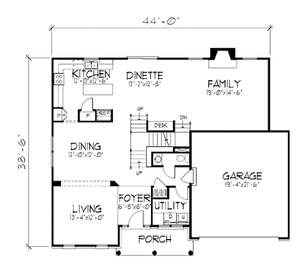 Architectural House Design - Country Floor Plan - Main Floor Plan #320-422