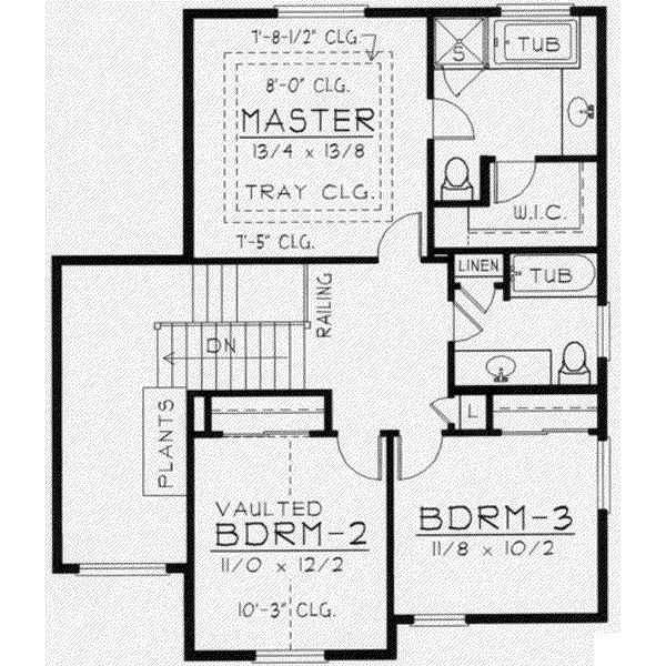 Traditional Floor Plan - Upper Floor Plan #112-132