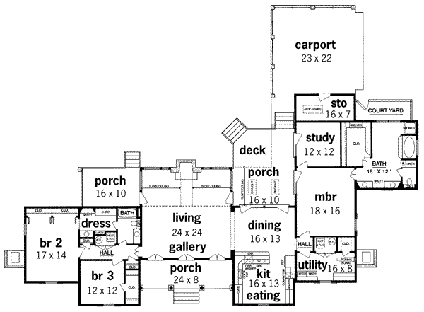 Dream House Plan - Traditional Floor Plan - Main Floor Plan #45-206