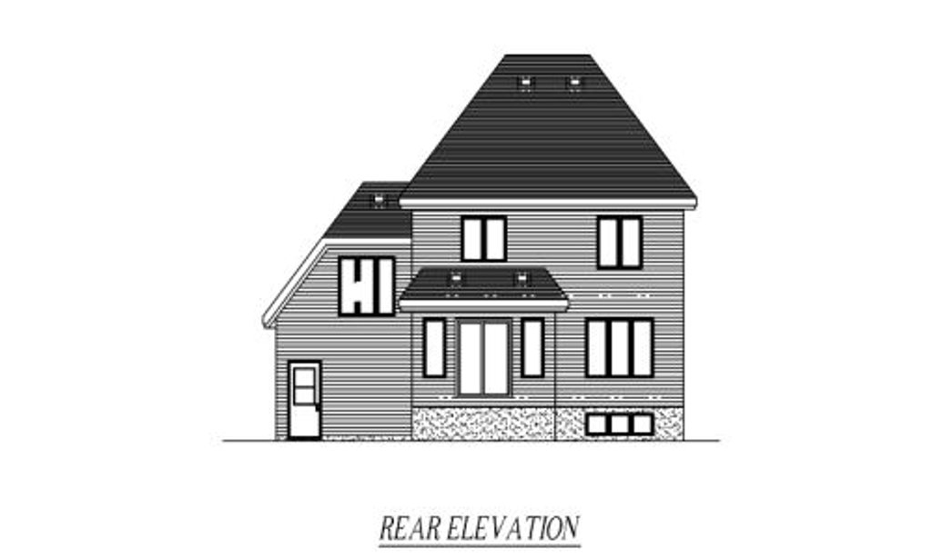 Exterior - Rear Elevation for Country House Plan #138-307 - 3 bed, 1.5 bath