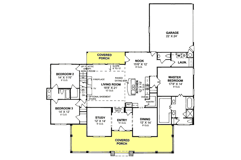 Dream House Plan - Floor Plan - Main Floor for Traditional House Plan #20-1363 - 3 bed, 2.5 bath