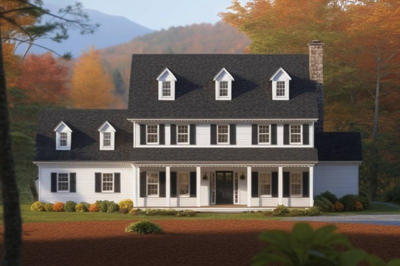 Architectural House Design - Farmhouse Exterior - Front Elevation Plan #3-258