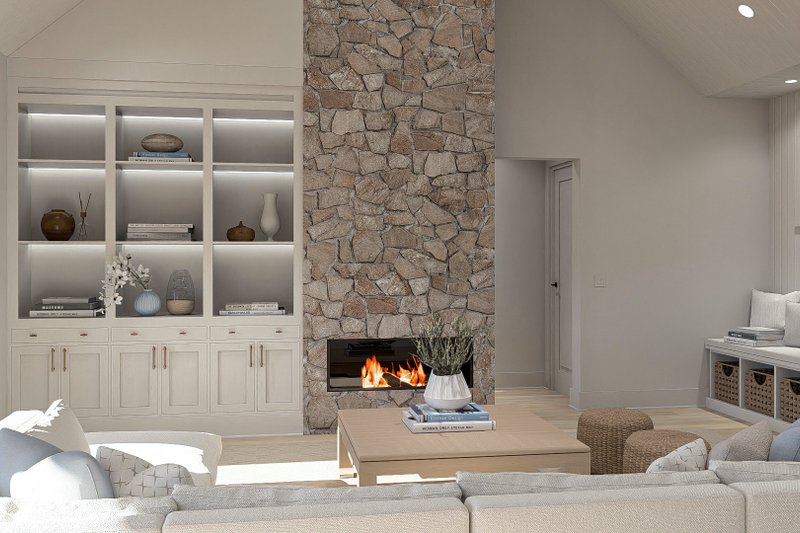 House Plan Design - Interior - Family Room 1 for Beach House Plan #455-424 - 1 bed, 1.5 bath