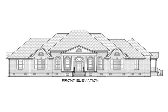 Exterior - Front Elevation 3 for Colonial House Plan #1054-60 - 4 bed, 3.5 bath