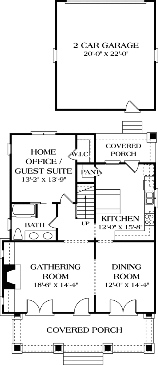 Craftsman Floor Plan - Main Floor Plan #453-74