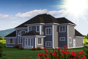 Exterior - Rear Elevation for Southern House Plan #70-1227 - 3 bed, 3 bath