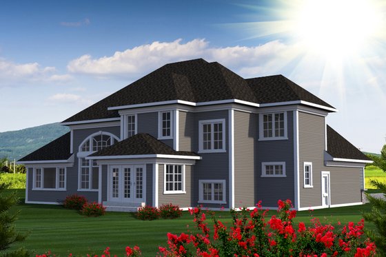 Exterior - Rear Elevation for Southern House Plan #70-1227 - 3 bed, 3 bath