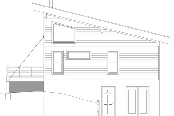 Exterior - Rear Elevation for Southern House Plan #932-822 - 3 bed, 2 bath