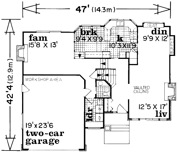 European Floor Plan - Main Floor Plan #47-564