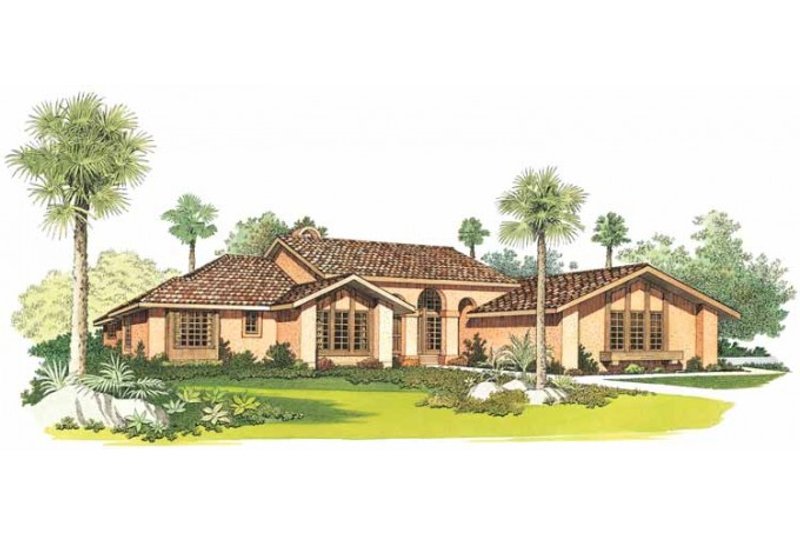 Architectural House Design - Adobe / Southwestern Exterior - Front Elevation Plan #72-210