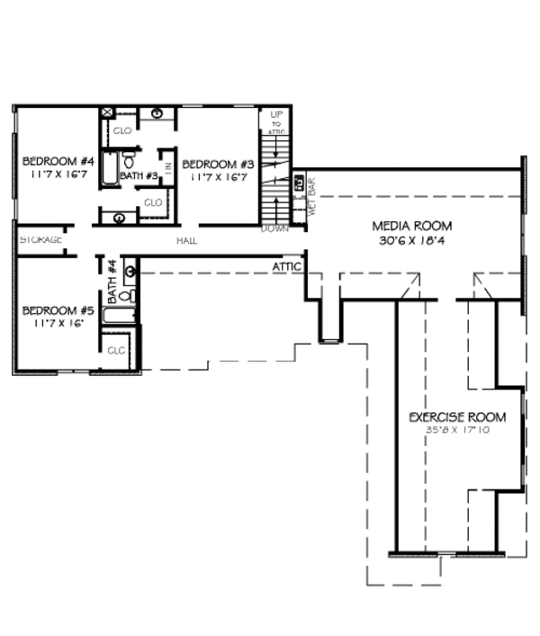 European Floor Plan - Upper Floor Plan #424-384