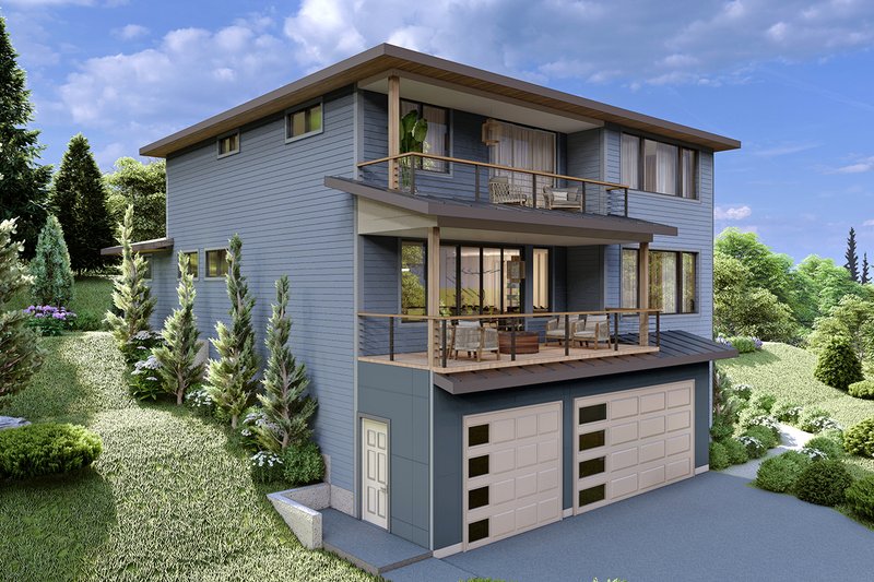 House Blueprint - Exterior - Other Elevation for Contemporary House Plan #124-1368 - 4 bed, 3.5 bath