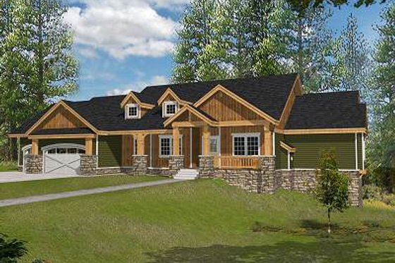 Exterior - Front Elevation for Craftsman House Plan #112-145 - 4 bed, 3.5 bath