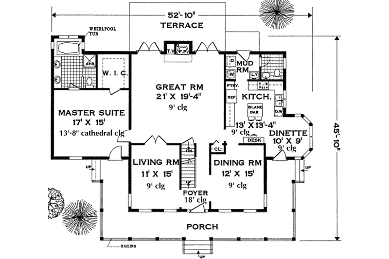House Plan Design - Floor Plan - Main Floor for Southern House Plan #3-216 - 5 bed, 2.5 bath
