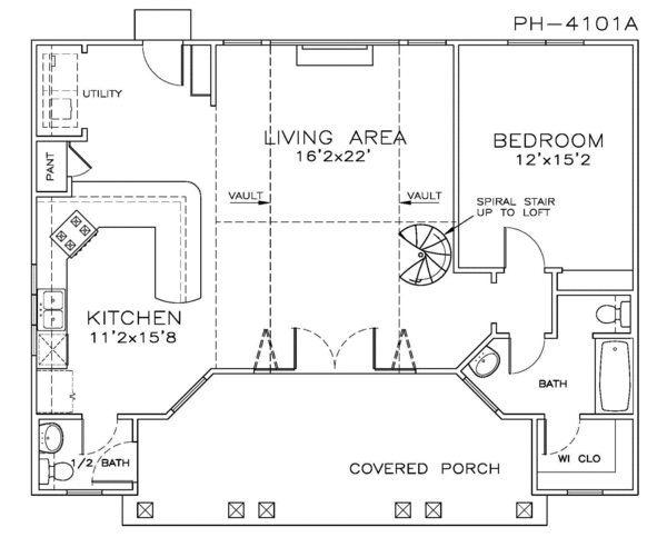 Cottage Floor Plan - Main Floor Plan #8-222