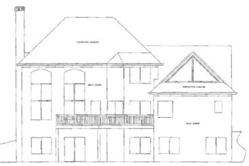 House Plan Design - Exterior - Rear Elevation for European House Plan #56-190 - 4 bed, 3.5 bath