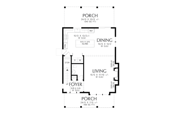 Floor Plan - Main Floor for Farmhouse House Plan #48-1163 - 3 bed, 2.5 bath