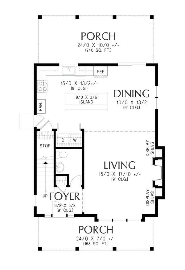 Farmhouse Floor Plan - Main Floor Plan #48-1163