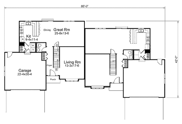 Traditional Floor Plan - Main Floor Plan #57-418