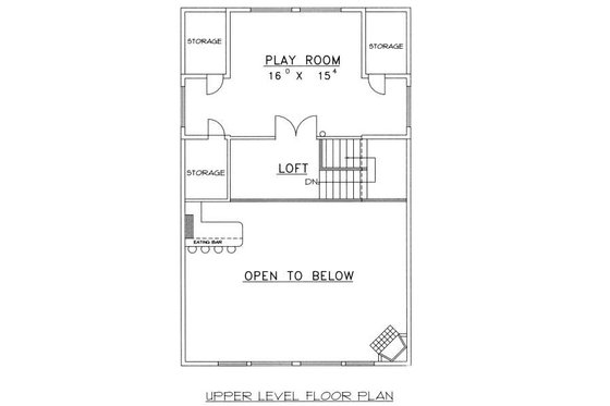 Floor Plan - Upper Floor for Bungalow House Plan #117-571 - 3 bed, 2.5 bath