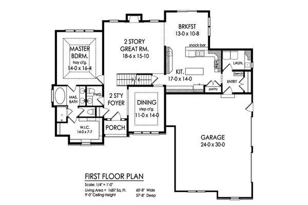 Home Plan - Traditional Floor Plan - Main Floor Plan #1010-223