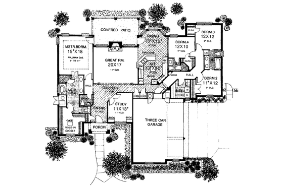 Floor Plan - Main Floor for European House Plan #310-851 - 4 bed, 3.5 bath