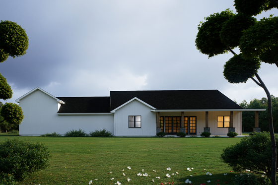 Exterior - Rear Elevation for Farmhouse House Plan #1112-20 - 4 bed, 3 bath