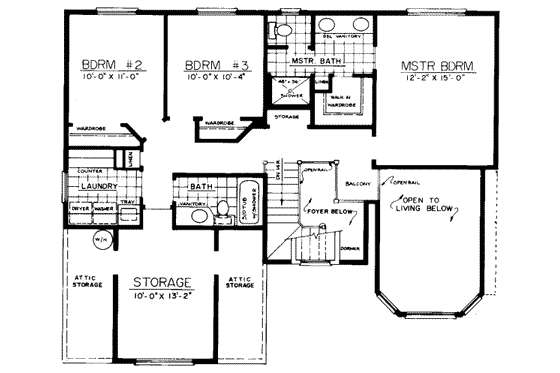 Floor Plan - Upper Floor House Plan #303-111 - 4 bed, 2.5 bath