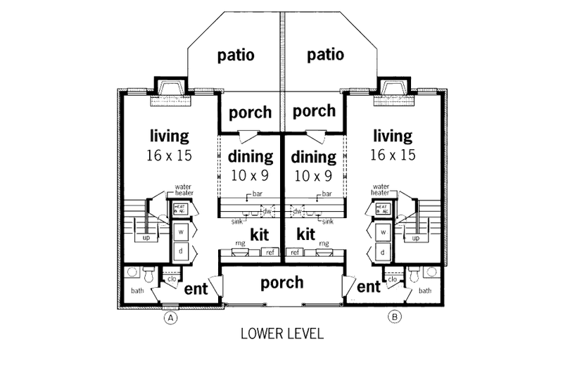 Home Plan - Floor Plan - Main Floor for Traditional House Plan #45-298 - 2 bed, 1.5 bath