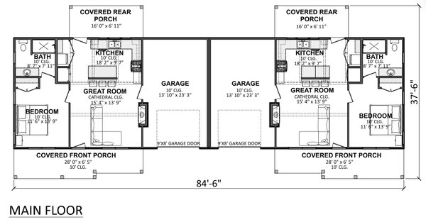 House Plan Design - Floor Plan - Main Floor for Country House Plan #1089-82 - 2 bed, 2 bath