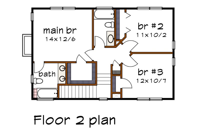 House Plan Design - Floor Plan - Upper Floor for Modern House Plan #79-296 - 3 bed, 2.5 bath