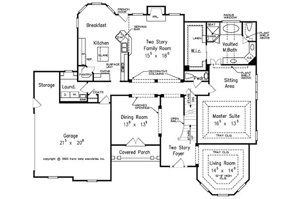 Architectural House Design - Traditional Floor Plan - Main Floor Plan #927-29