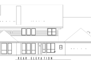 Exterior - Rear Elevation for Country House Plan #62-133 - 5 bed, 4 bath