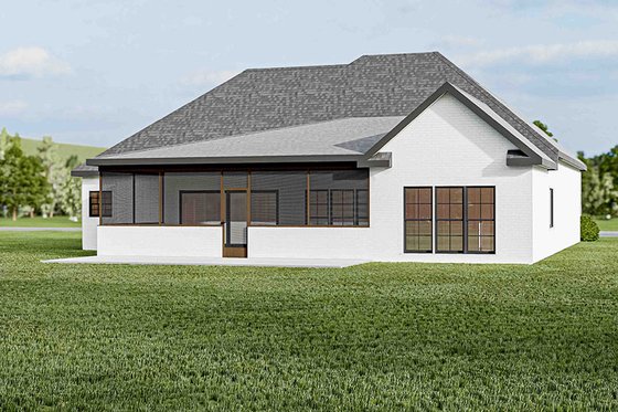 Exterior - Rear Elevation for European House Plan #923-38 - 3 bed, 2 bath