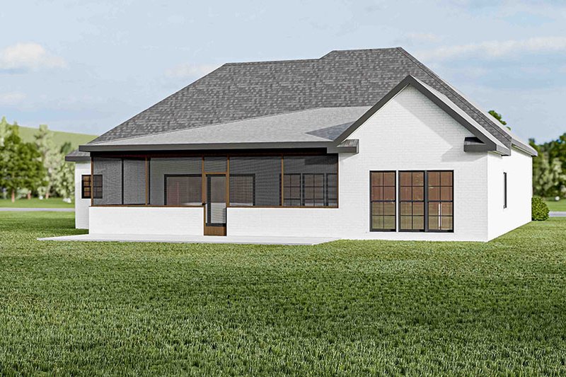 Architectural House Design - Exterior - Rear Elevation for European House Plan #923-38 - 3 bed, 2 bath