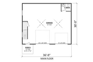 Floor Plan - Main Floor for Colonial House Plan #1089-39, 0.5 bath