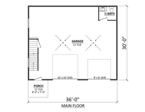 House Plan Design - Floor Plan - Main Floor for Colonial House Plan #1089-39, 0.5 bath