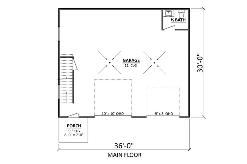 Dream House Plan - Floor Plan - Main Floor for Colonial House Plan #1089-39, 0.5 bath