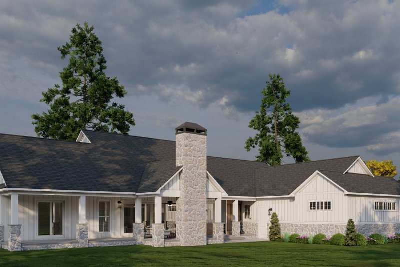 House Blueprint - Exterior - Rear Elevation for Farmhouse House Plan #923-404 - 3 bed, 3.5 bath