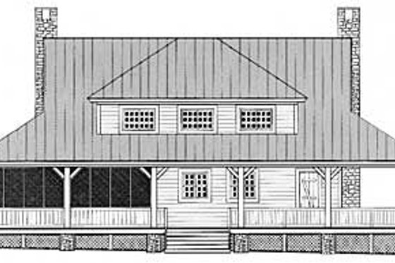 Exterior - Rear Elevation for Country House Plan #81-108 - 3 bed, 2.5 bath