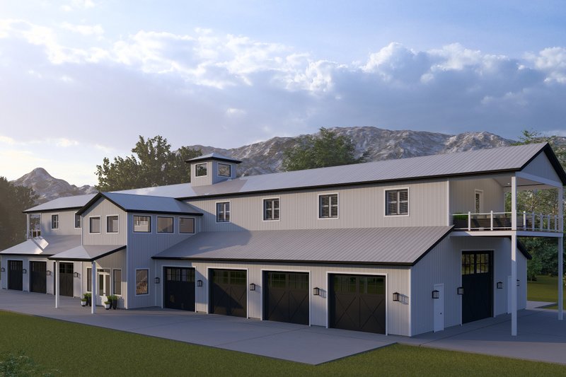 House Blueprint - Exterior - Front Elevation 3 for Barndominium House Plan #1060-506 - 8 bed, 5 bath