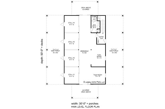 Floor Plan - Main Floor for Country House Plan #932-766 - 3 bed, 3 bath