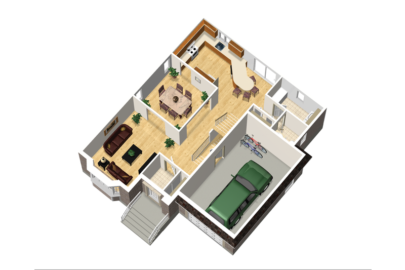 Dream House Plan - Floor Plan - Main Floor 1 for European House Plan #25-4668 - 3 bed, 1 bath